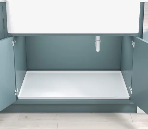 Vista 7 de BASIN - Tapete debajo del fregadero para baño - Las alfombrillas originales de silicona para debajo del fregadero para baño impermeables - Bandeja