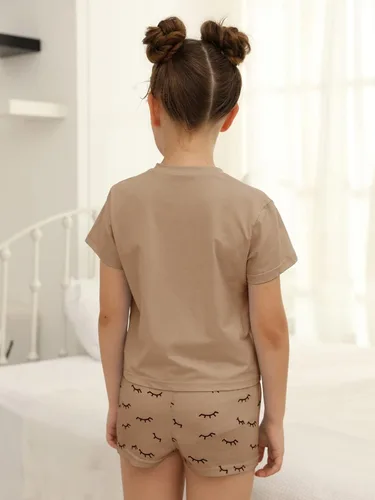 Vista 3 de Kingdenergy Conjunto de 2 piezas de camiseta y pantalón corto para niñas