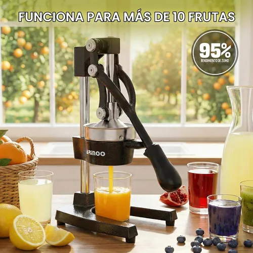Vista 2 de [Usado] Exprimidor de hierro fundido, exprimidor manual resistente de Negro