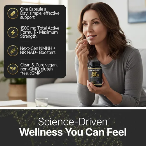 Vista 8 de Suplemento NADGENIX NAD+ - NMNH 500 mg, ribósido de nicotinamida, TMG, Resveratrol y CoQ10 - Energía celular y envejecimiento saludable - 60