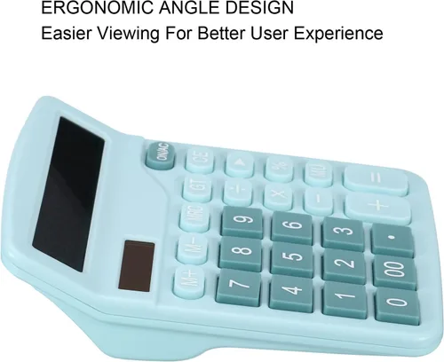 Vista 5 de PATIKIL Calculadora de escritorio, pantalla LCD grande de 12 dígitos, batería solar, doble potencia, función estándar, calculadora electrónica