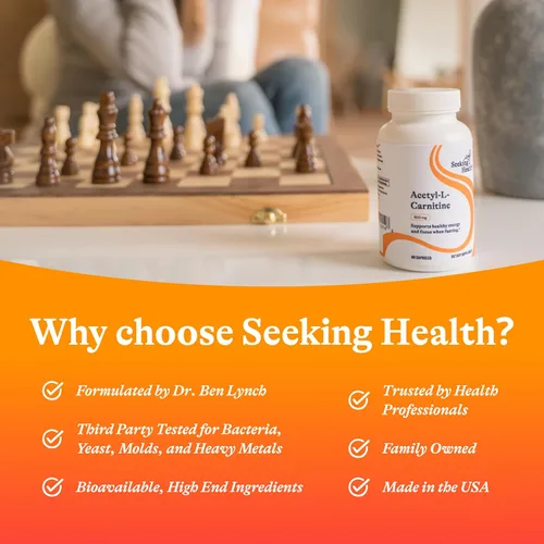 Vista 7 de Seeking Health Acetyl-L-Carnitine - Suplemento de acetil-L-carnitina - Apoya la energía, el metabolismo de las grasas saludables y la salud