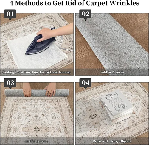 Vista 6 de Alfombra lavable de cocina de 2 x 6: antideslizante oriental interior alfombra pasillo Soft Easy Clean Thin Floor Throw Carpet for Bedroom