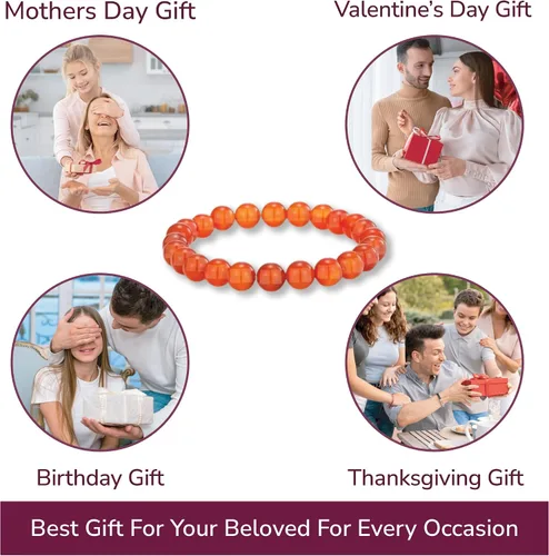Vista 105 de Crystal Vibe Pulseras de cuentas de 0.315 in para mujeres y hombres, pulseras de cristal con piedras preciosas naturales, tamaño elástico ajustable