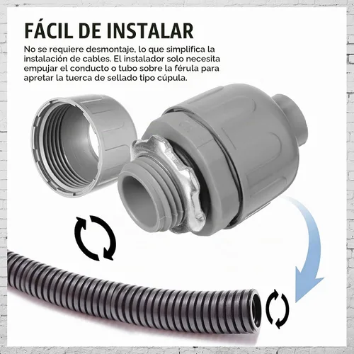 Vista 4 de Maitys 60 unids 1/2 pulgada líquido apretado conector recto 180 grados