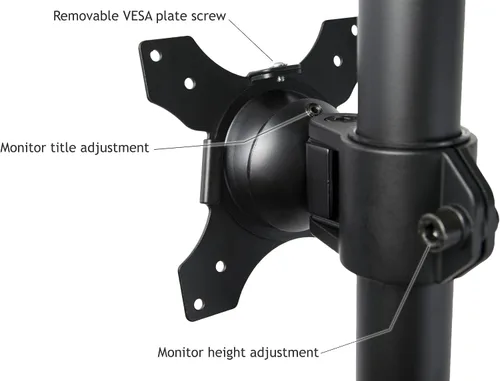 Vista 8 de VIVO Soporte de montaje de escritorio ajustable en altura para monitor LCD vertical triple para 3 pantallas de hasta 27 pulgadas STAND-V003D