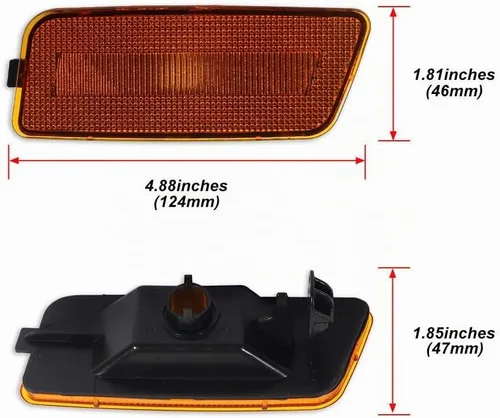 Vista 5 de ADIIL - Kit de luces laterales ámbar compatibles con VW MK6 GTI 2010-2014 Lente ámbar sin bombilla