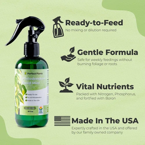 Vista 3 de Perfect Plants - Niebla foliar de filodendro lista para usar Alimento vegetal de interior para el crecimiento del follaje Mezcla equilibrada