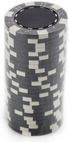 Vista 2 de Brybelly Clay Composite Striped Dice 11.5-gram Poker Chips (100-pack) - Blank Non-denominated Poker Chips - Custom Cash Games and Home Casino Poker