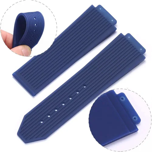 Vista 4 de WRISTARMOR Correa de repuesto de goma de 0.984in compatible con Hublot Big Bang Watch Strap deportiva impermeable