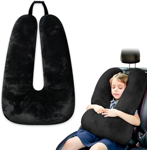 Vista 11 de Atablyn La almohada de cuello para niños proporciona doble apoyo a la cabeza y el cuello en cualquier posición de sueño en vuelos, automóviles