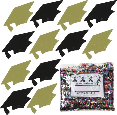 Vista 130 de Confetti Grad Cap Negro, Azul Marino Combo - 2 bolsas de media onza (1 oz)
