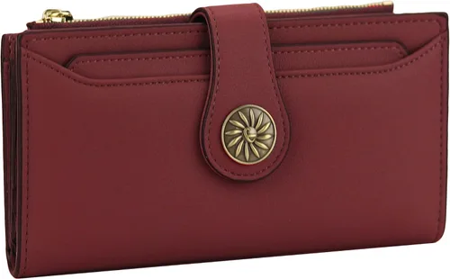Vista 6 de Travelambo Cartera de mano de cuero genuino encerado de gran capacidad para mujer con bloqueo RFID