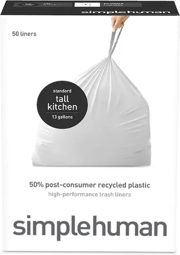 Vista 53 de simplehuman Forro para bote de basura de ajuste personalizado, 45 litros/12 galones, 20 unidades (paquete de 2)