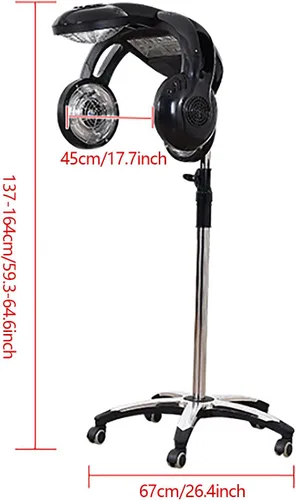 Vista 9 de Procesador de color de cabello de salón, control independiente de 5 bombillas, secador de pelo de salón 0-176°F ajuste de temperatura, ajuste