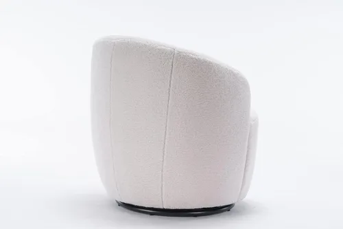 Vista 56 de Silla giratoria decorativa, moderna silla tapizada de barril con respaldo ergonómico y cojín cómodo, sillón individual de ocio para sala de estar