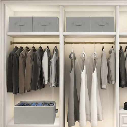 Vista 2 de Organizador de jeans de 12 ranuras y organizador de pantalones de 6 ranuras para ropa, jeans, suéter, camiseta, vestido apilable para armario