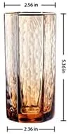 Vista 2 de Vaso hexagonal ámbar (juego de 6) 8 onzas líquidas de vaso de whisky para el hogar, bar, bebida de jugo de frutas, whisky, coñac, brandy