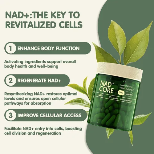 Vista 6 de NAD+ - Suplemento de ribósido de nicotinamida - Extra Fuerza NAD alternativa liposomal, apoya el envejecimiento saludable para mujeres y hombres, 60