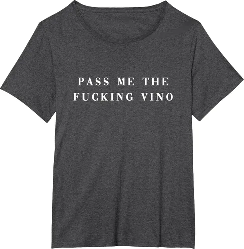 Vista 20 de Pásame el maldito Vino. Camiseta divertida con texto en inglés «Wine nice lettering AM PM Fun»