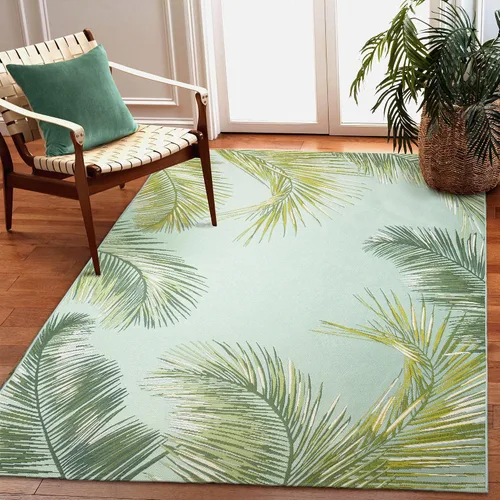 Vista 63 de Liora Manne Marina - Alfombra de área duradera de mezcla sintética tejida a máquina para interiores/exteriores - Gráfico contemporáneo océano global
