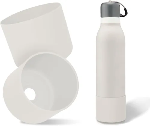 Vista 52 de 2 botas de silicona superiores para Owala FreeSip Twist de 24 onzas, funda inferior resistente a los arañazos, accesorios de botella de Owala