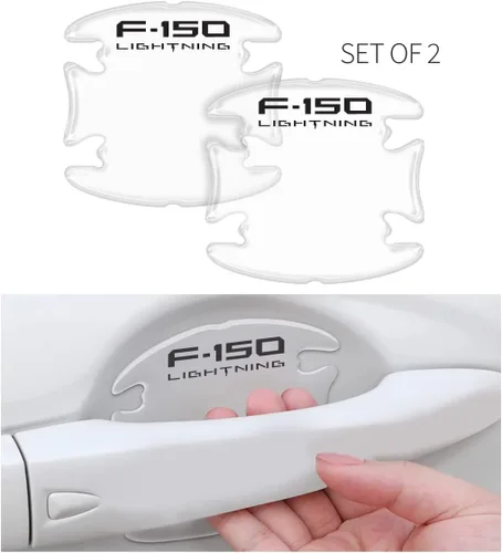 Vista 4 de iPick Image Para Ford F-150 Lightning Universal Car Door Handle Cup Protector de calcomanías transparentes, par - Con licencia