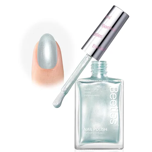 Vista 12 de Beetles - Esmalte de uñas morado – Violeta nublado de 0.51 onzas líquidas, esmalte de uñas morado pastel con purpurina de secado rápido para uñas