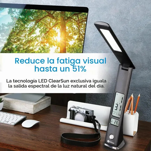 Vista 3 de OttLite Lámpara LED Prevención con Pantalla Digital y Carga USB, Negro