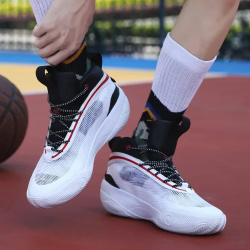 Vista 7 de Zapatos de baloncesto para hombre tenis de baloncesto de alta calidad para adolescentes tenis de baloncesto antideslizantes zapatos deportivos