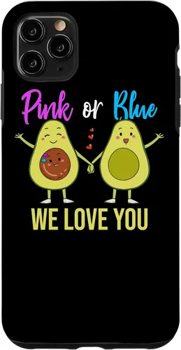 Vista 13 de Pink Or Blue Parents Gender Reveal Baby Shower Party Avocado Case for iPhone 17