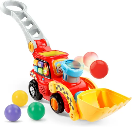 Vista 2 de VTech Pop-a-Balls - Bulldozer Push and Pop Exclusiva de Amazon, Rojo