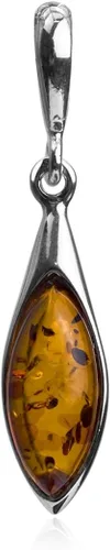 Vista 2 de Plata de ley Ámbar Marquise Forma Colgante Cadena 18inches