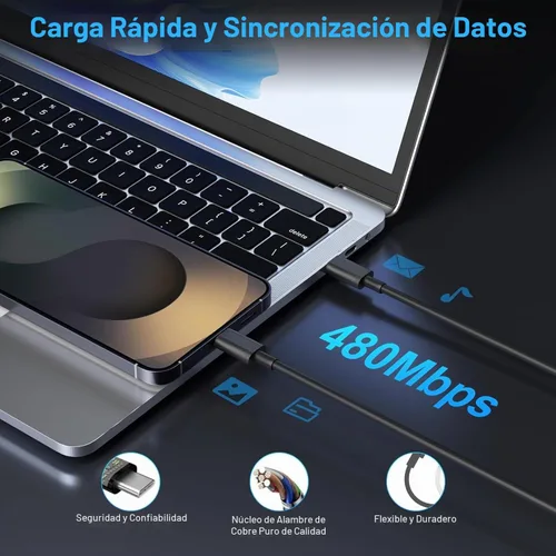 Vista 5 de Cargador súper rápido tipo C de 45 W para Samsung S26 S25 S24, paquete de 3 bloques de cargador rápido USB C de 45 W de doble puerto y cable