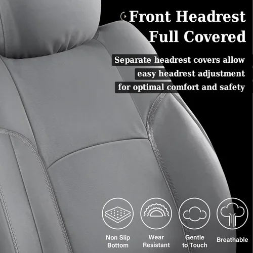 Vista 39 de Coverado Chevy Silverado - Juego completo de fundas de asiento de lona impermeables, apto para Silverado GMC Sierra 2007-2013 y 2019-2025 1500 Negro