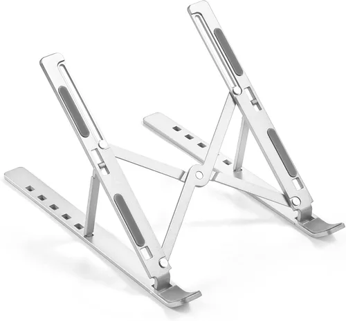 Vista 9 de T Legend Arae - Soporte de aluminio para laptop, soporte portátil ergonómico ajustable, soporte plegable para computadora de 6 ángulos, elevador