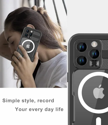 Vista 7 de Funda impermeable diseñada para iPhone 15 Pro, a prueba de golpes, a prueba de polvo, impermeable, para iPhone 15 Pro, funda protectora de cuerpo