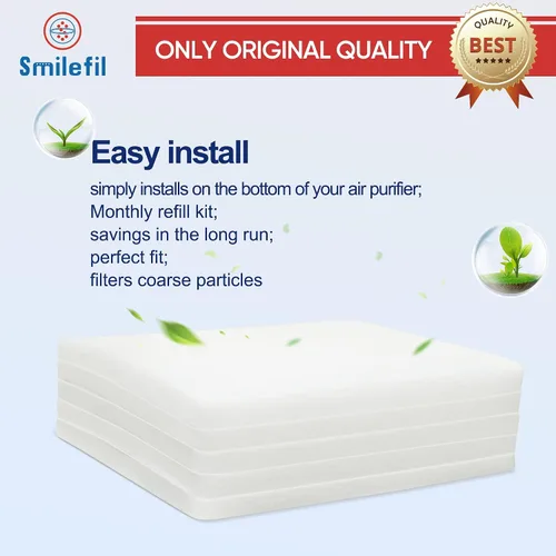 Vista 9 de Smilfil PF40 - Paquete de 5 almohadillas de repuesto para prefiltro compatibles con IQAir PF40 Purificador de aire de prefiltración de polvo grueso