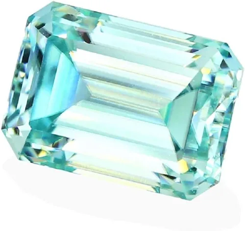 Vista 5 de ERAA JEWEL Moissanita suelta de 2.00 quilates, piedra de moissanita de color azul, claridad VVS1, piedra preciosa brillante de corte esmeralda