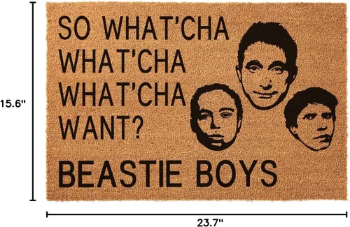 Vista 3 de Funny Beastie Boys 'So What'cha Want' Felpudo de bienvenida – Felpudo de fibra de coco, 23.6 x 15.7 pulgadas