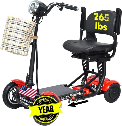 Vista 13 de MS-3000 Scooter eléctrico para adultos, scooters plegables para personas mayores, scooter de movilidad de 4 ruedas con silla, scooter eléctrico