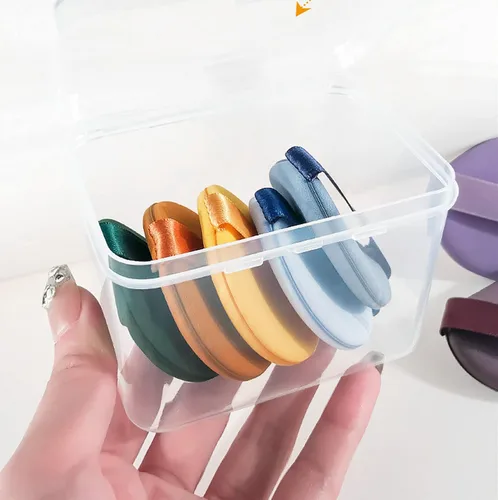 Vista 6 de Batidora de maquillaje multicolor, esponja milagrosa, soplo de polvo de maquillaje reutilizable para base líquida y crema, polvo prensado, cobertura