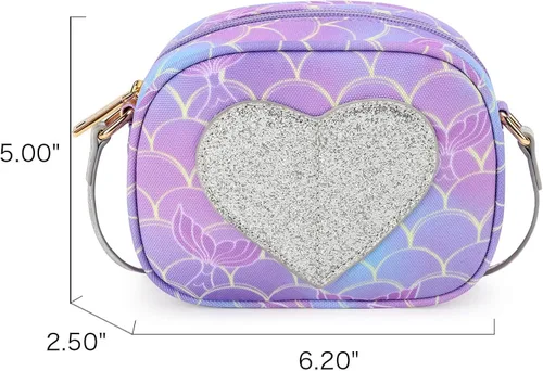 Vista 2 de mibasies Regalos para niñas pequeñas monedero cruzado con corazón regalos para niños