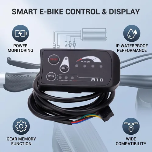 Vista 5 de Pantalla Eléctrica, Pantalla LED Eléctrica Panel de Control 36V 48V S810 Medidor de Pantalla LED para Eléctrica 5 Pin Ordinario Interfaz de Montar