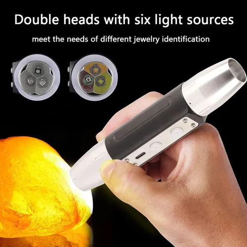 Vista 3 de Linterna de cristal, linterna de joyería, linterna de jade, probador de piedras preciosas, linterna brillante de 6 luces para evaluación de joyas
