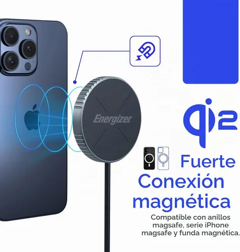 Vista 3 de Energizer Cargador inalámbrico magnético de 15 W MagSafe Compatible_WCP112