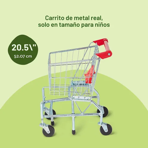 Vista 3 de Melissa & Doug - Carrito de compras con marco de metal resistente, Empaque estándar, Estándar