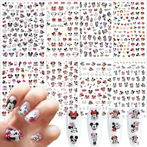 Vista 6 de Calcomanías de uñas bonitas, 8 hojas de calcomanías de uñas de dibujos animados kawaii 3D, autoadhesivas, diseño de gato, dijes de uñas acrílicas