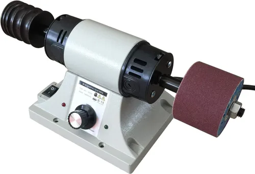 Vista 2 de Pulidora de cuero Lijadora 350W 0-8000RPM Máquina de pulido de cuero 110V máquina de pulir borde con 6 mangas de lijado