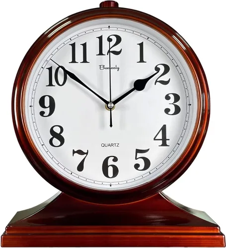 Vista 8 de Reloj de escritorio, reloj de escritorio retro, reloj de escritorio de 10 pulgadas, silencioso y sin tictac, reloj decorativo antiguo, fácil de leer